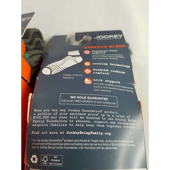 Jockey Generation 6 PAIRS Men's Crew Socks 7-12 Diamond Cushion Comfort No Hole - Picture 5 of 6